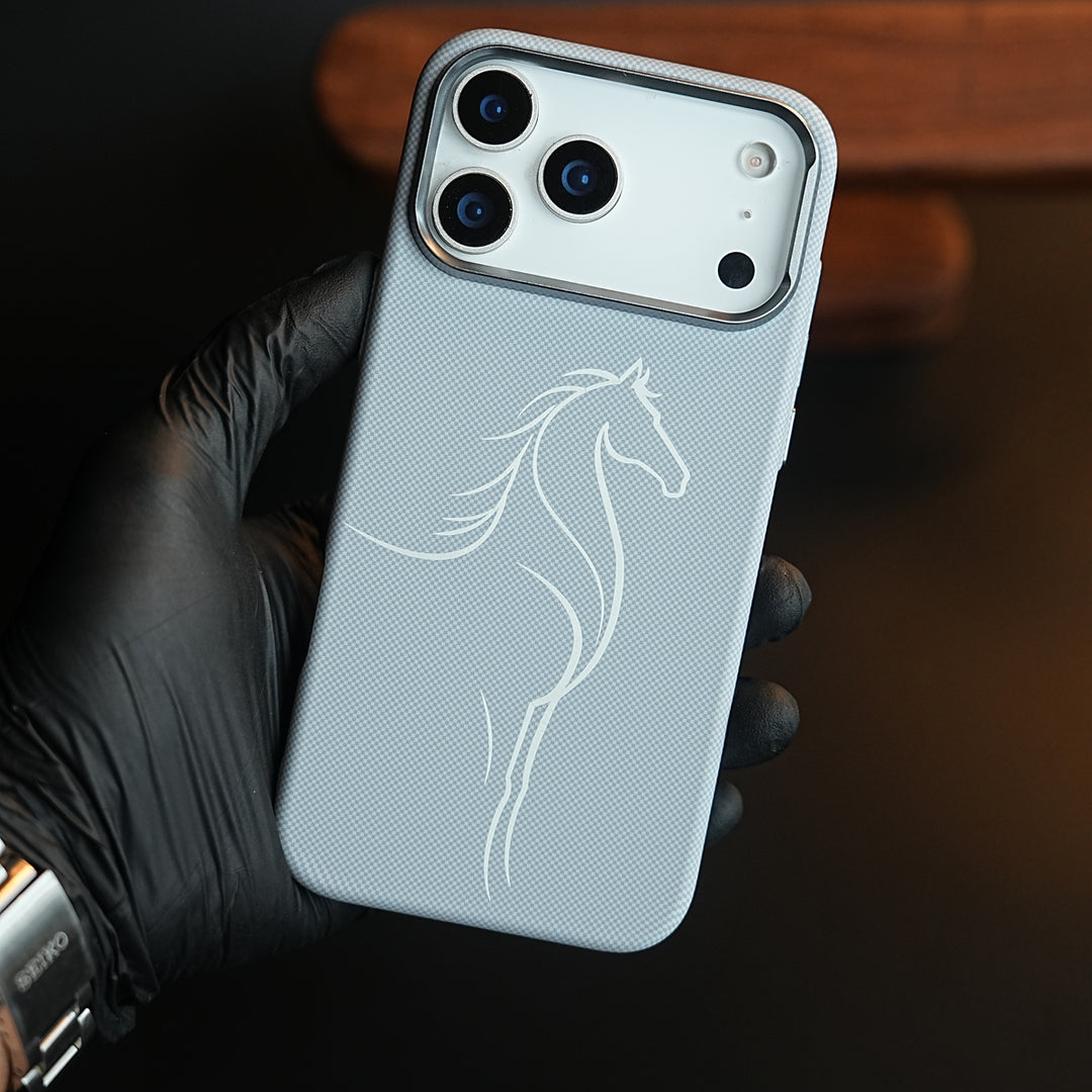 Aramid Design Hard Pc Case for iPhone 17 Pro Max | MagSafe Cover | Horse