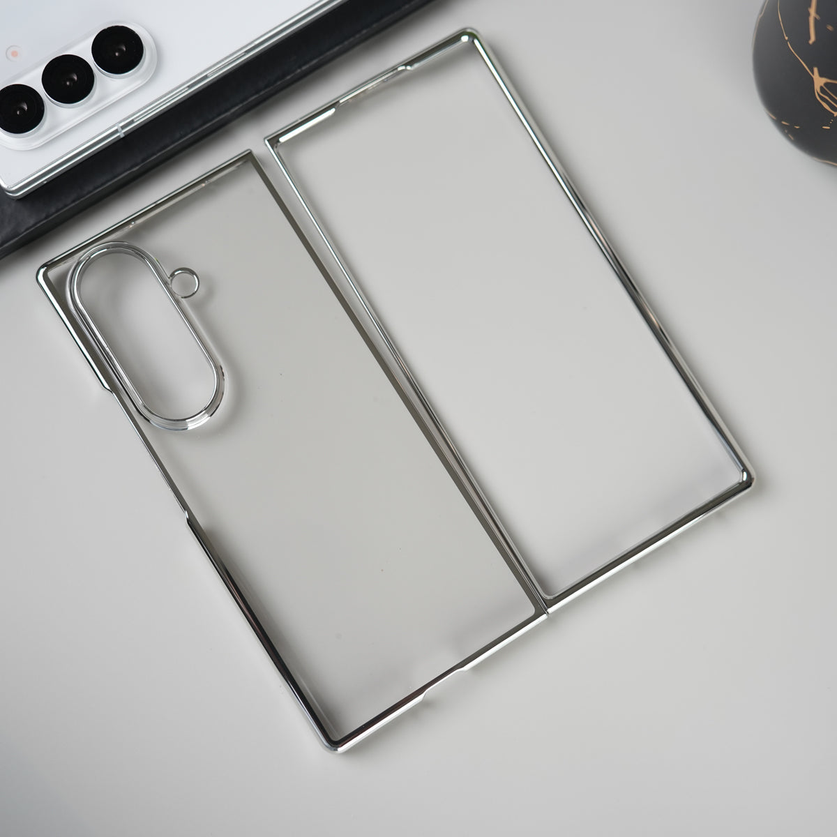 Galaxy Z Fold Series Chrome Plated Transparent Case