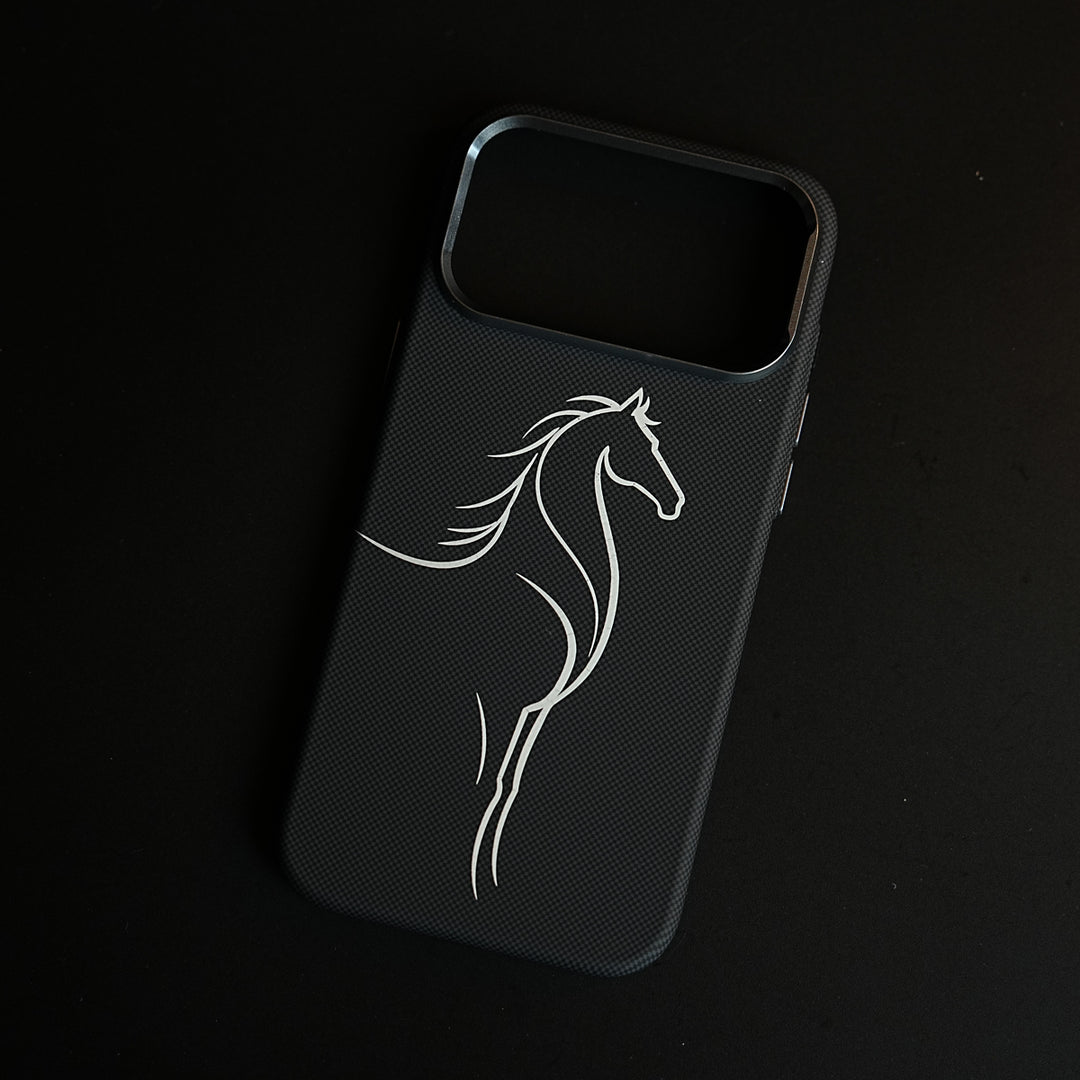 Aramid Design Hard Pc Case for iPhone 17 Pro Max | MagSafe Cover | Horse