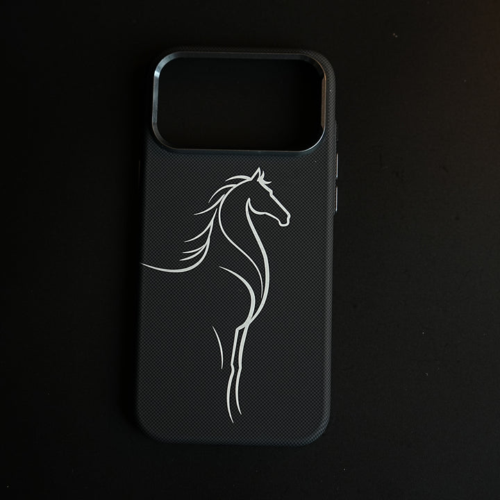 Aramid Design Hard Pc Case for iPhone 17 Pro Max | MagSafe Cover | Horse