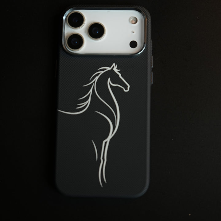 Aramid Design Hard Pc Case for iPhone 17 Pro Max | MagSafe Cover | Horse