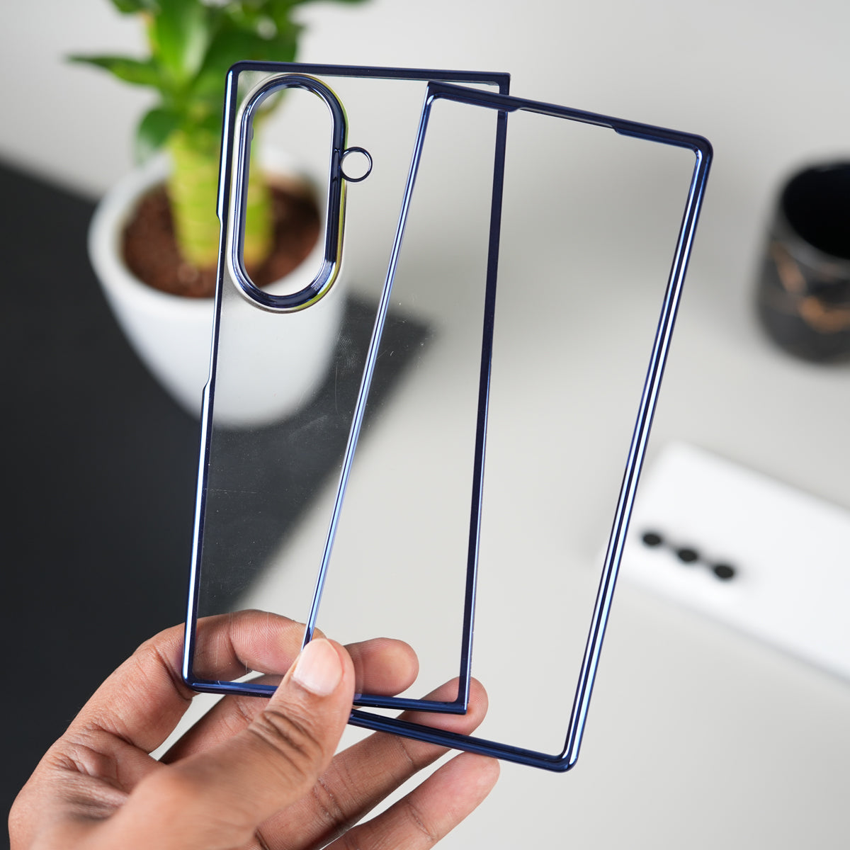 Galaxy Z Fold Series Chrome Plated Transparent Case