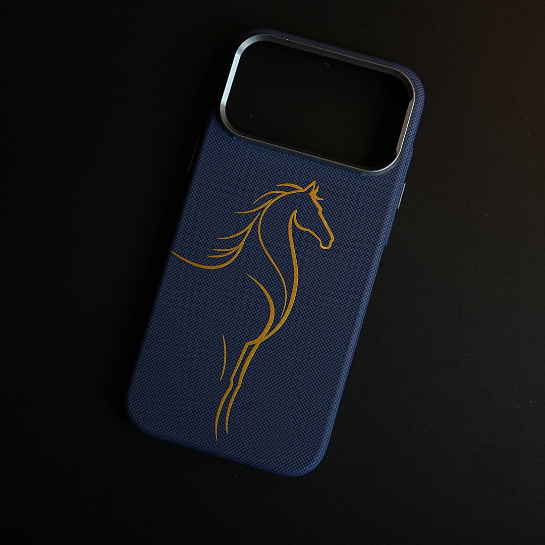 Aramid Design Hard Pc Case for iPhone 17 Pro Max | MagSafe Cover | Horse