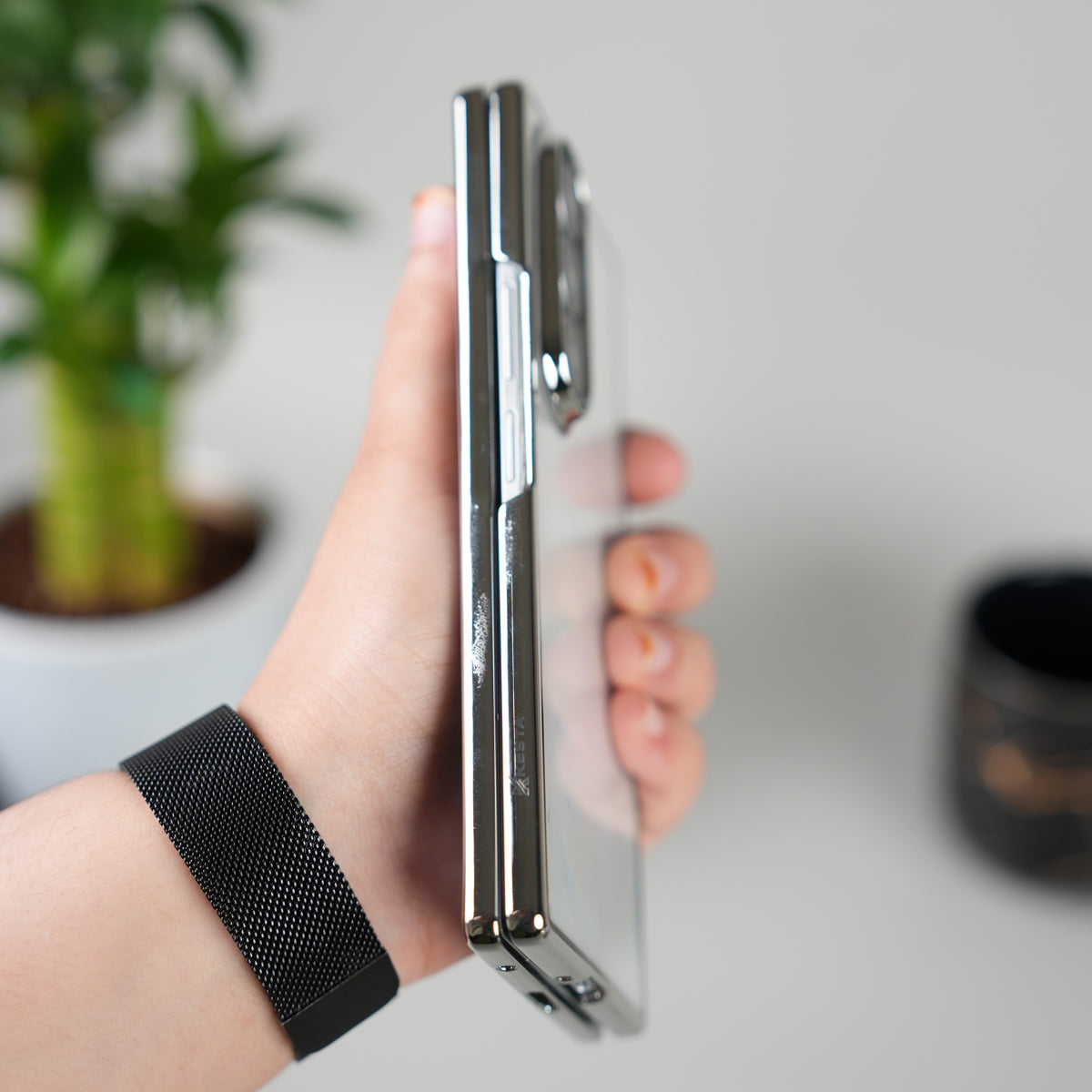 Galaxy Z Fold Series Chrome Plated Transparent Case