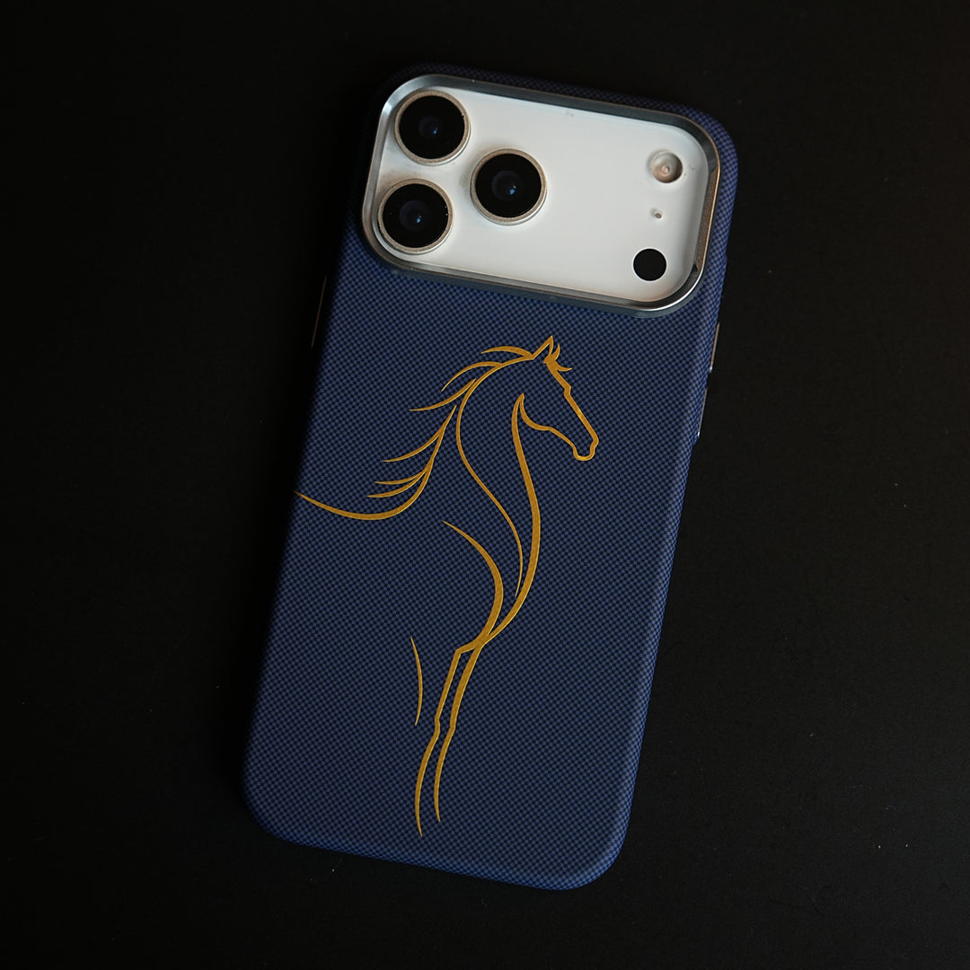 Aramid Design Hard Pc Case for iPhone 17 Pro Max | MagSafe Cover | Horse