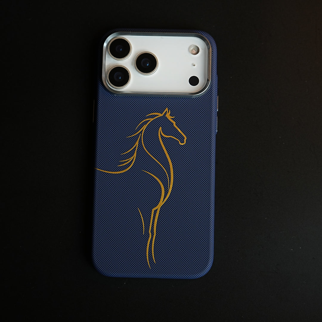 Aramid Design Hard Pc Case for iPhone 17 Pro Max | MagSafe Cover | Horse