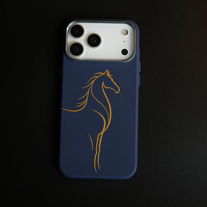 Aramid Design Hard Pc Case for iPhone 17 Pro Max | MagSafe Cover | Horse