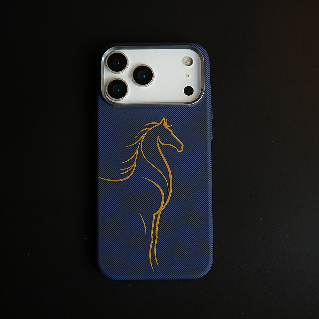 Aramid Design Hard Pc Case for iPhone 17 Pro Max | MagSafe Cover | Horse