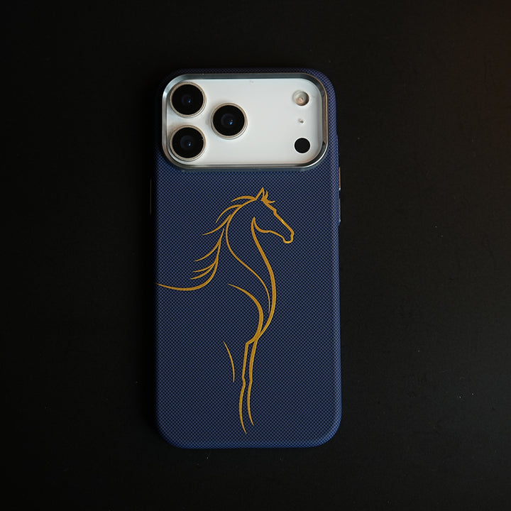 Aramid Design Hard Pc Case for iPhone 17 Pro Max | MagSafe Cover | Horse