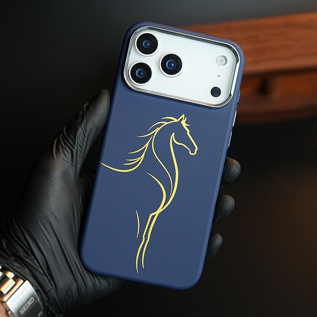 Aramid Design Hard Pc Case for iPhone 18 Pro Max | MagSafe Cover | Horse
