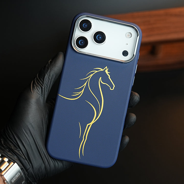 Aramid Design Hard Pc Case for iPhone 17 Pro Max | MagSafe Cover | Horse