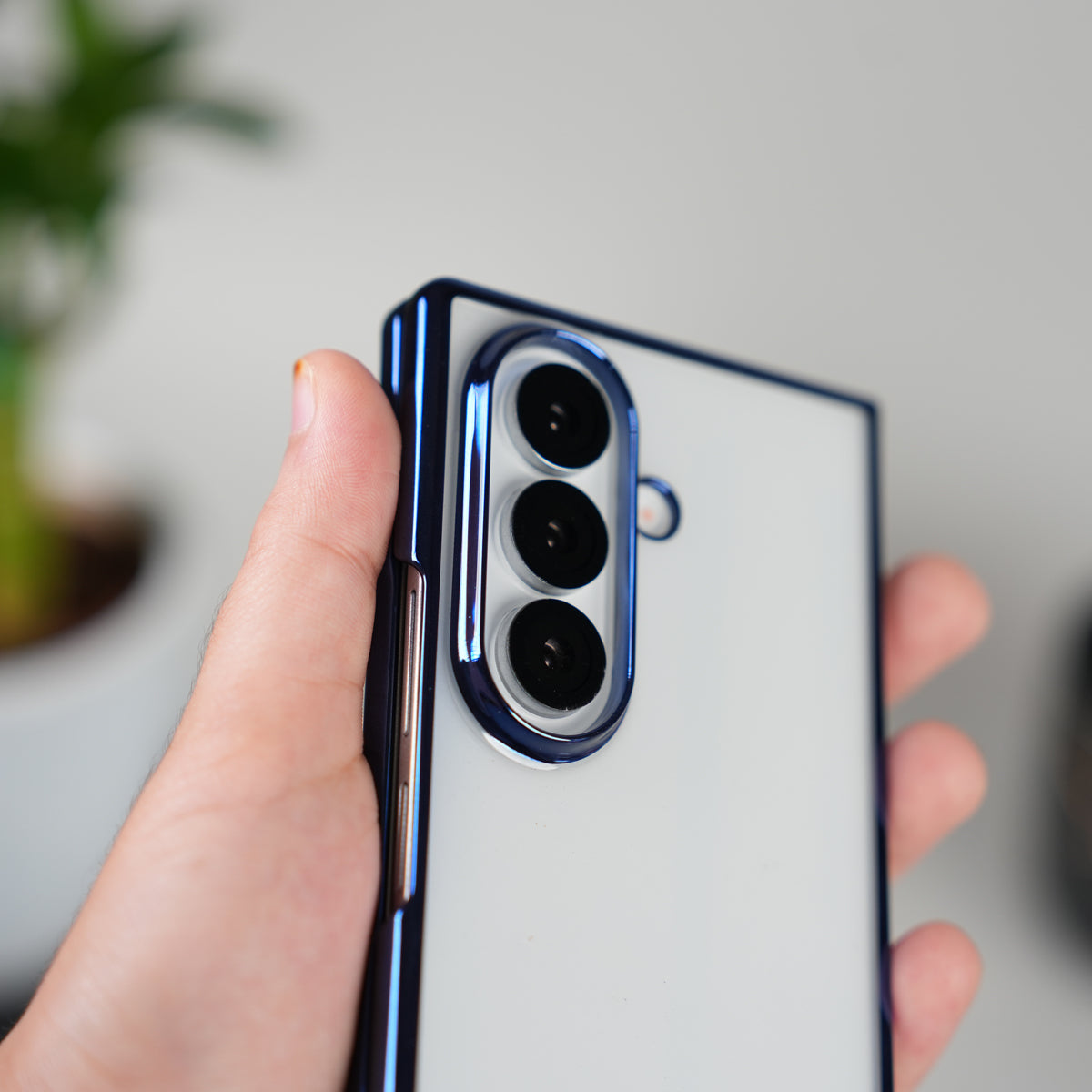 Galaxy Z Fold Series Chrome Plated Transparent Case