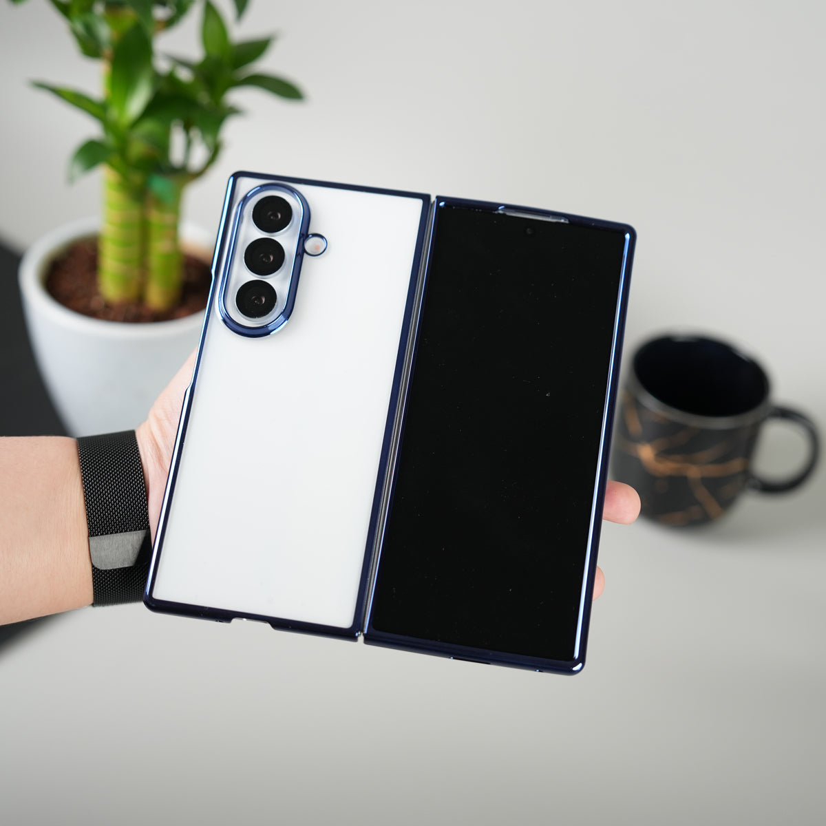 Galaxy Z Fold Series Chrome Plated Transparent Case