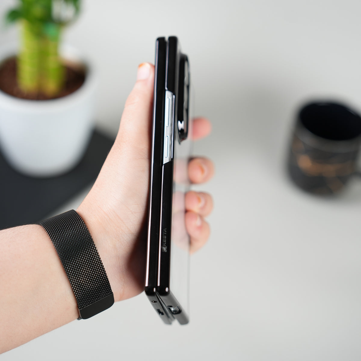 Galaxy Z Fold Series Chrome Plated Transparent Case