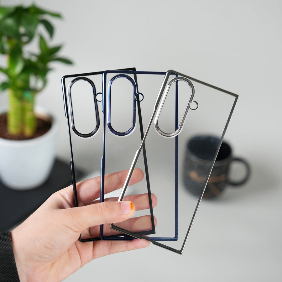 Galaxy Z Fold Series Chrome Plated Transparent Case