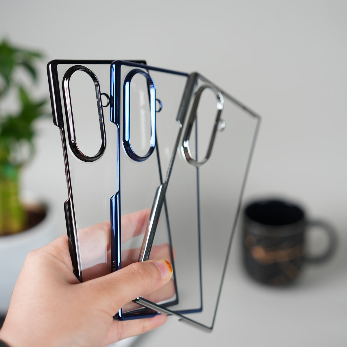 Galaxy Z Fold Series Chrome Plated Transparent Case