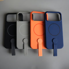 iPhone 17 Pro Silicone Case | Magnetic Ring | Silicone Rotating Grip Strap Cover