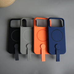 iPhone 17 Pro Silicone Case | Magnetic Ring | Silicone Rotating Grip Strap Cover