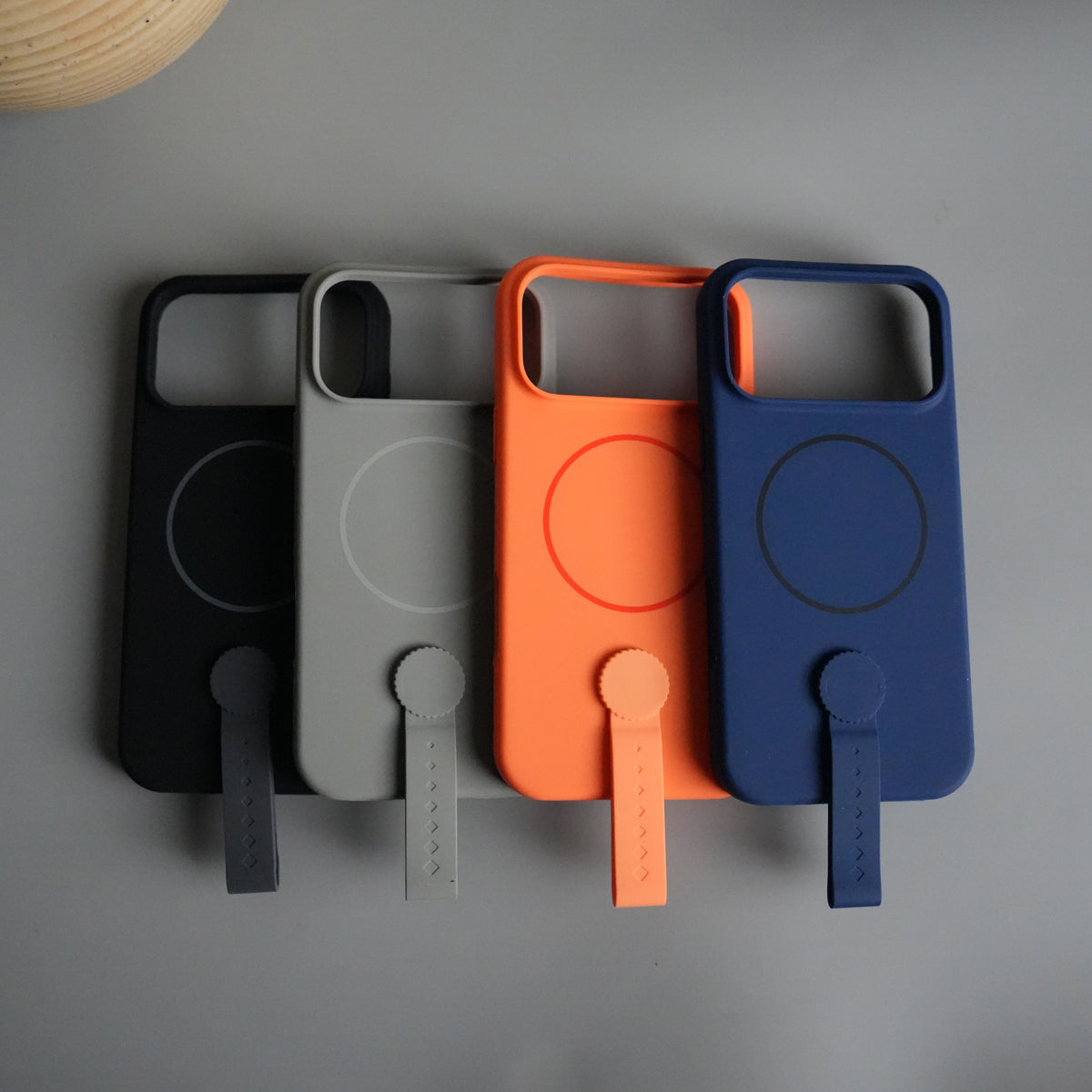 iPhone 17 Pro Silicone Case | Magnetic Ring | Silicone Rotating Grip Strap Cover