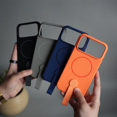 iPhone 17 Pro Silicone Case | Magnetic Ring | Silicone Rotating Grip Strap Cover