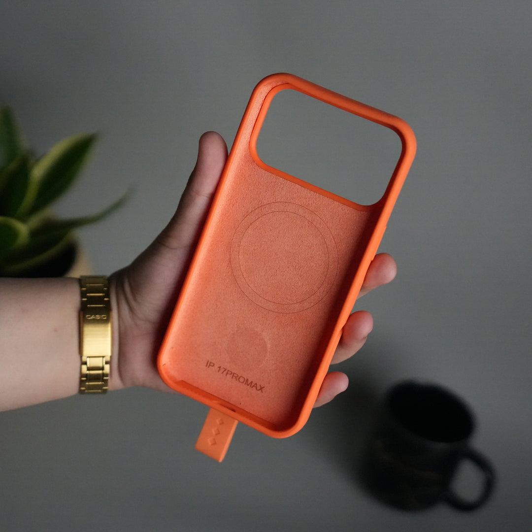 iPhone 17 Pro Max Silicone Case | Magnetic Ring | Silicone Rotating Grip Strap Cover
