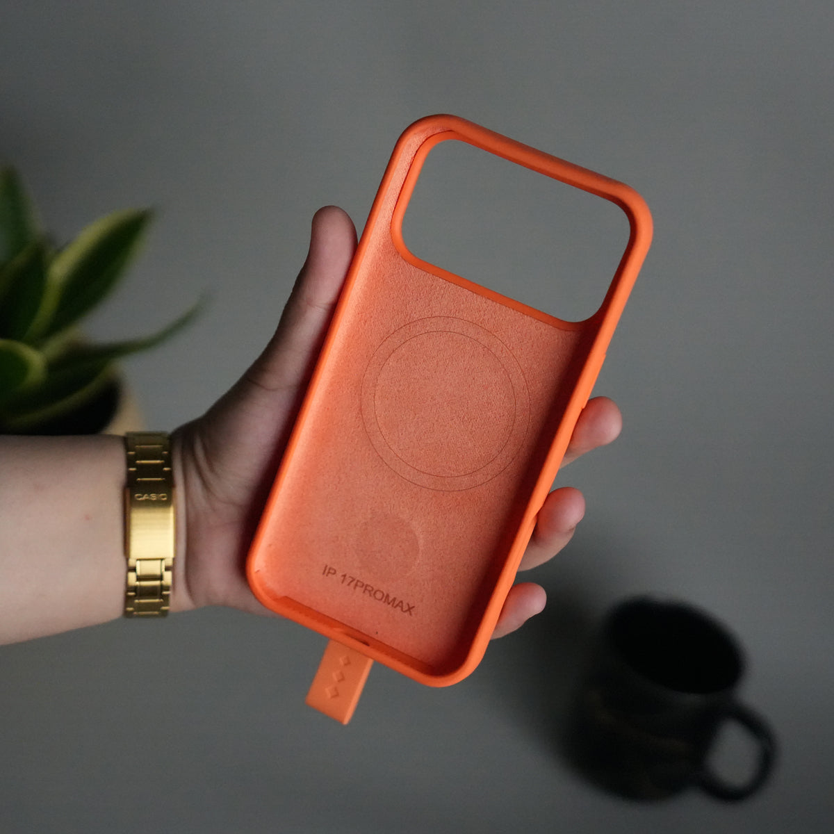 iPhone 17 Pro Silicone Case | Magnetic Ring | Silicone Rotating Grip Strap Cover