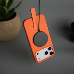 iPhone 17 Pro Silicone Case | Magnetic Ring | Silicone Rotating Grip Strap Cover