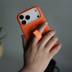 iPhone 17 Pro Silicone Case | Magnetic Ring | Silicone Rotating Grip Strap Cover