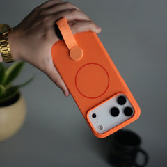 iPhone 17 Pro Silicone Case | Magnetic Ring | Silicone Rotating Grip Strap Cover
