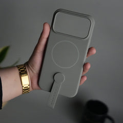iPhone 17 Pro Silicone Case | Magnetic Ring | Silicone Rotating Grip Strap Cover