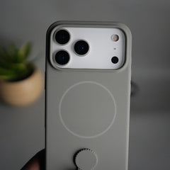 iPhone 17 Pro Silicone Case | Magnetic Ring | Silicone Rotating Grip Strap Cover