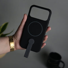iPhone 17 Pro Silicone Case | Magnetic Ring | Silicone Rotating Grip Strap Cover