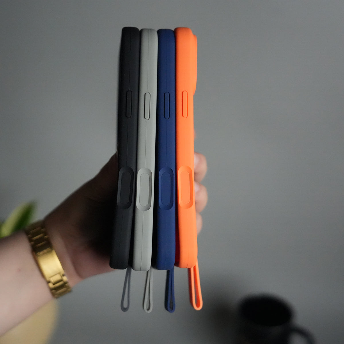 iPhone 17 Pro Silicone Case | Magnetic Ring | Silicone Rotating Grip Strap Cover