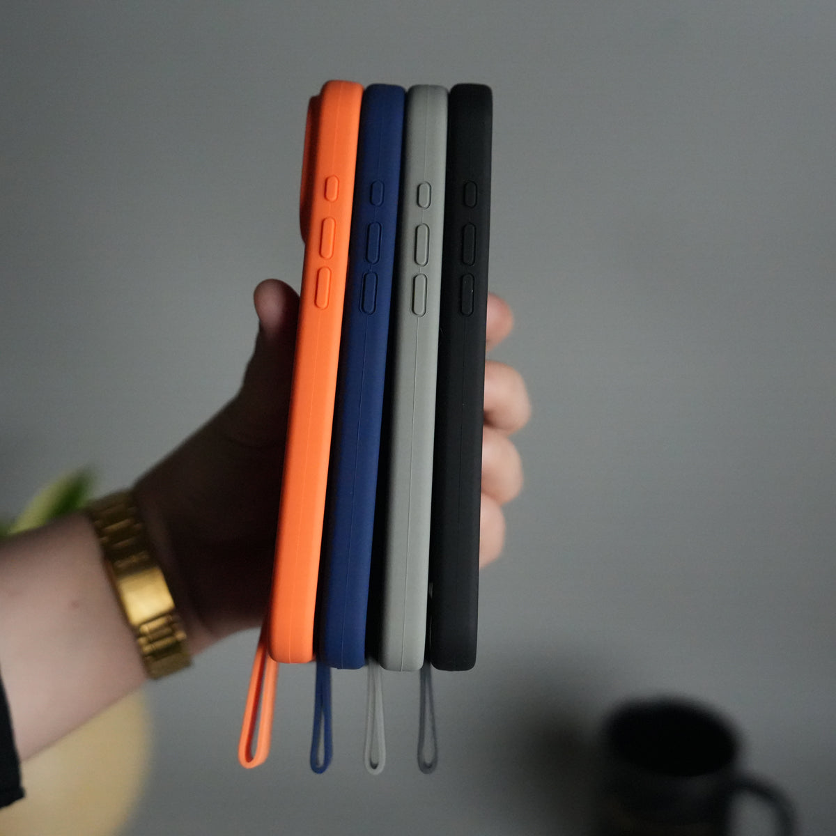 iPhone 17 Pro Silicone Case | Magnetic Ring | Silicone Rotating Grip Strap Cover