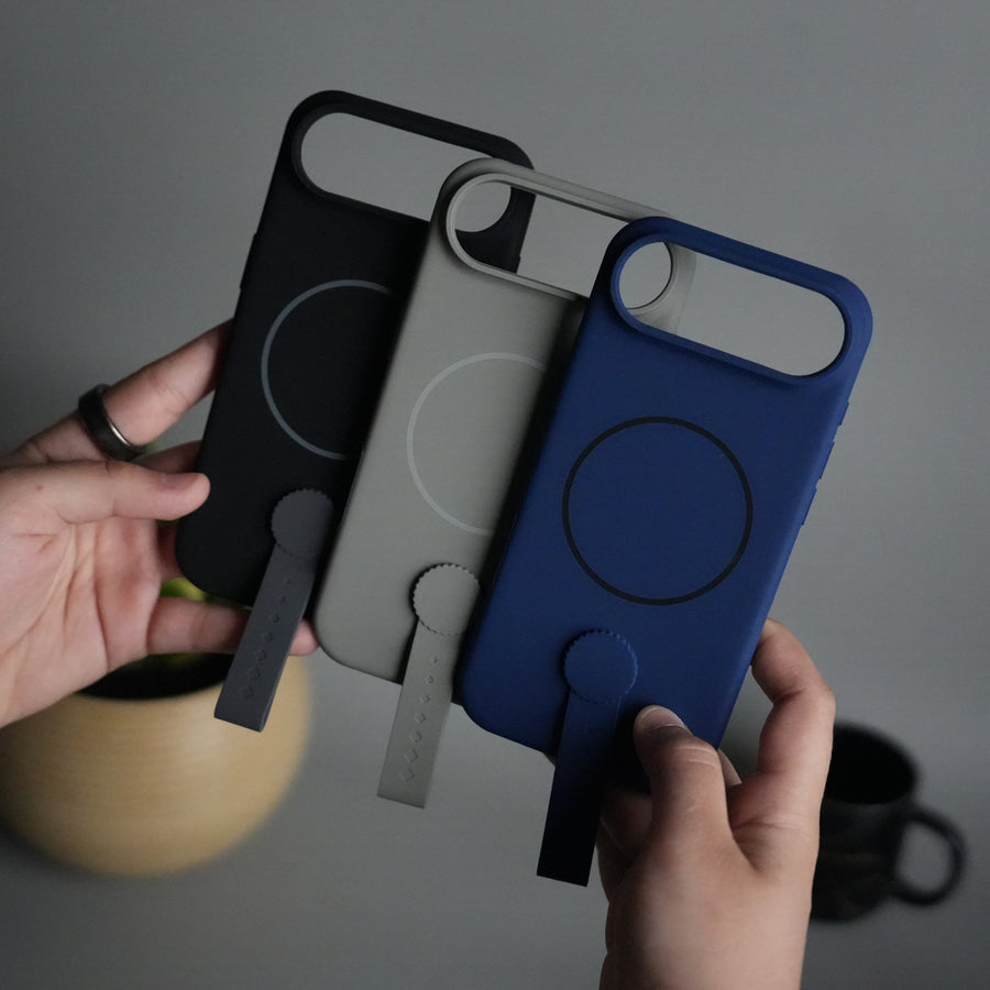iPhone 17 Air Silicone Case | Magnetic Ring | Silicone Rotating Grip Strap Cover