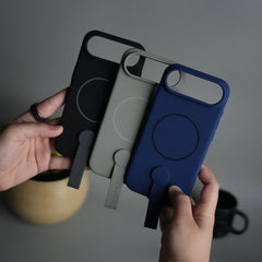 iPhone 17 Air Silicone Case | Magnetic Ring | Silicone Rotating Grip Strap Cover