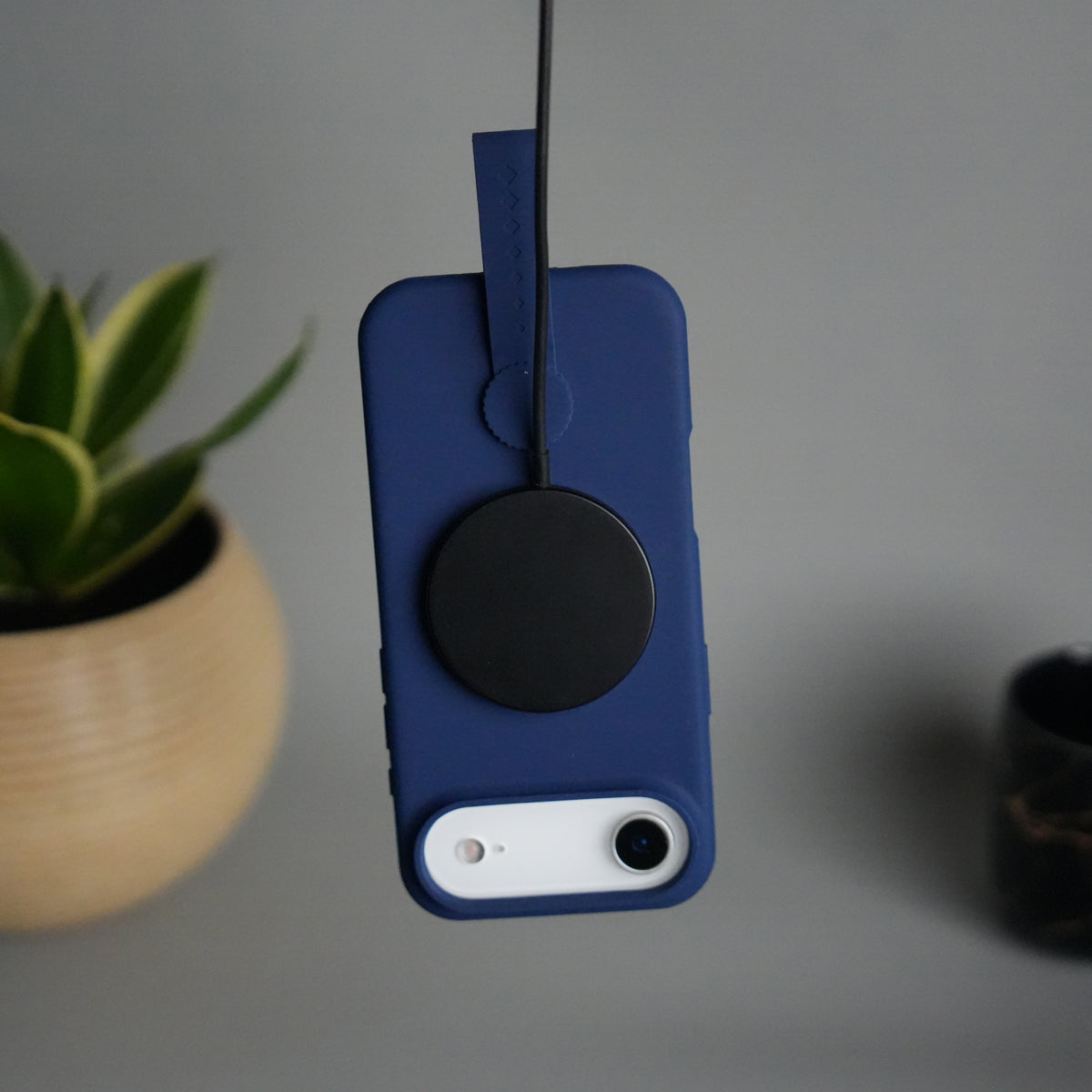 iPhone 17 Air Silicone Case | Magnetic Ring | Silicone Rotating Grip Strap Cover