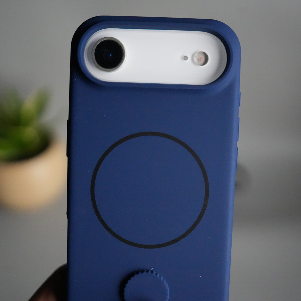 iPhone 17 Air Silicone Case | Magnetic Ring | Silicone Rotating Grip Strap Cover
