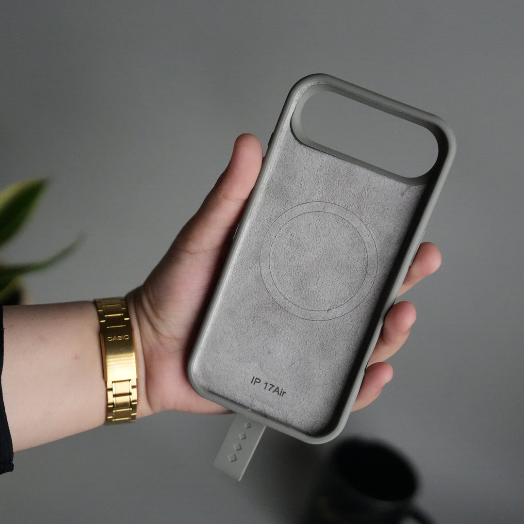 iPhone 17 Air Silicone Case | Magnetic Ring | Silicone Rotating Grip Strap Cover