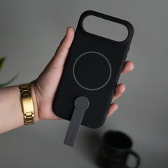 iPhone 17 Air Silicone Case | Magnetic Ring | Silicone Rotating Grip Strap Cover