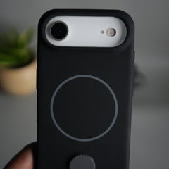 iPhone 17 Air Silicone Case | Magnetic Ring | Silicone Rotating Grip Strap Cover