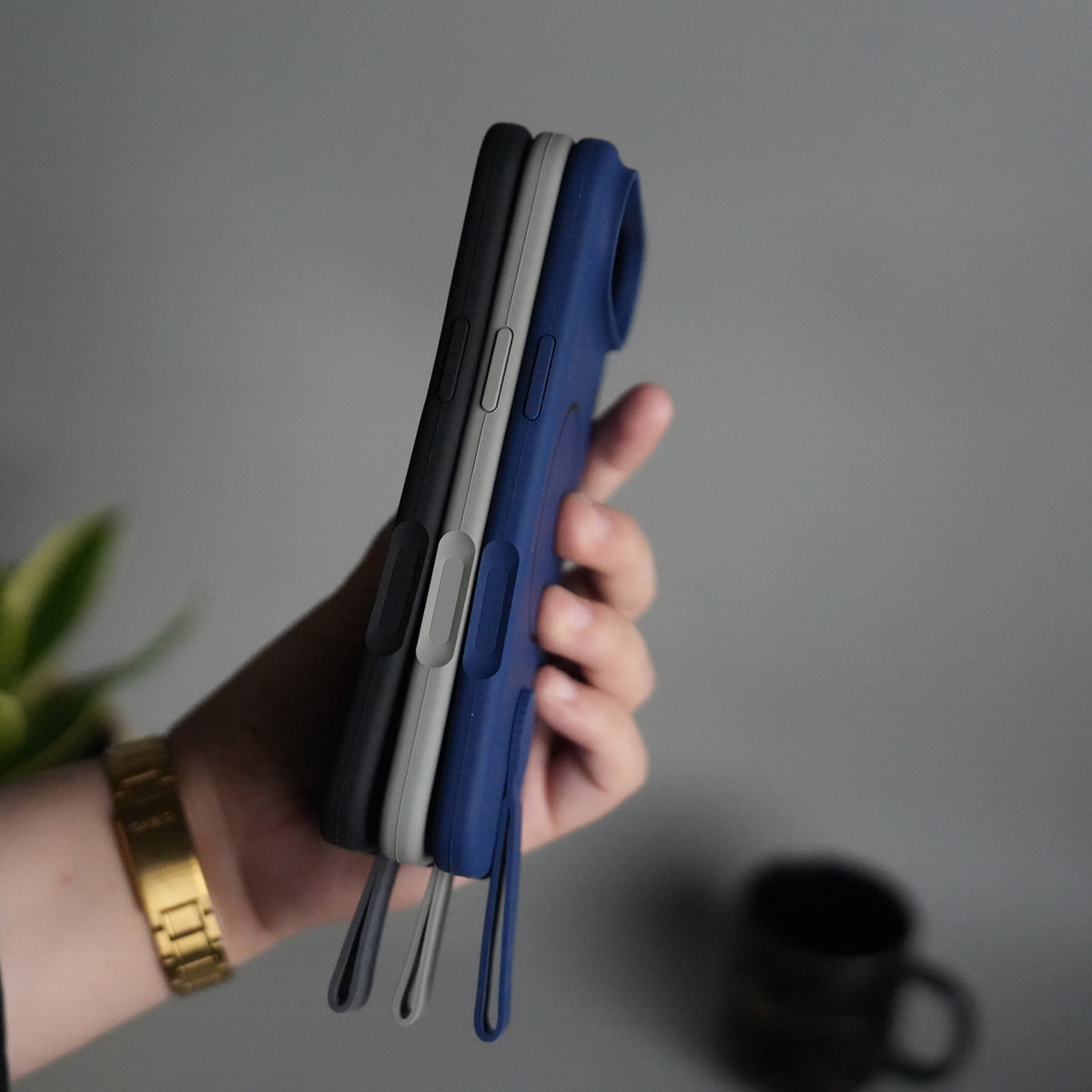 iPhone 17 Air Silicone Case | Magnetic Ring | Silicone Rotating Grip Strap Cover