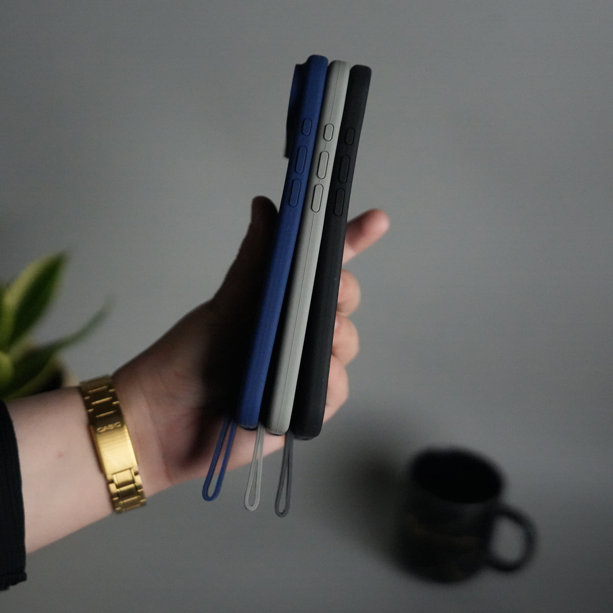 iPhone 17 Air Silicone Case | Magnetic Ring | Silicone Rotating Grip Strap Cover