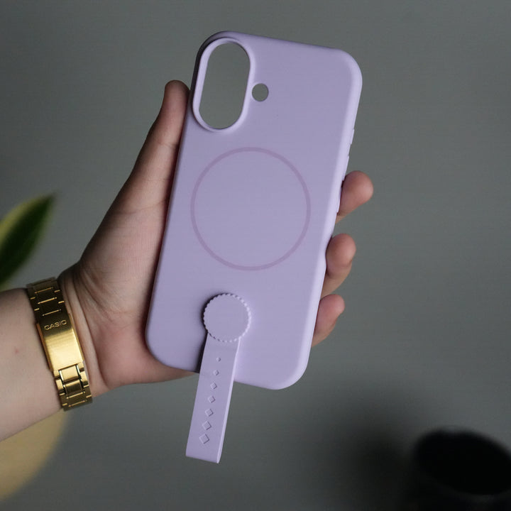 iPhone 17 Silicone Case | Magnetic Ring | Silicone Rotating Grip Strap Cover