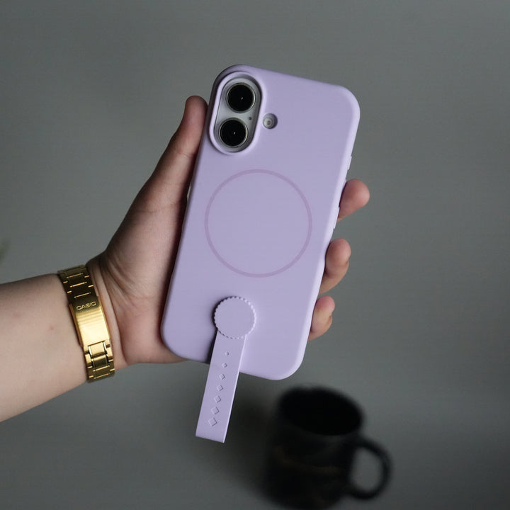 iPhone 17 Silicone Case | Magnetic Ring | Silicone Rotating Grip Strap Cover