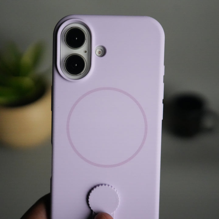iPhone 17 Silicone Case | Magnetic Ring | Silicone Rotating Grip Strap Cover