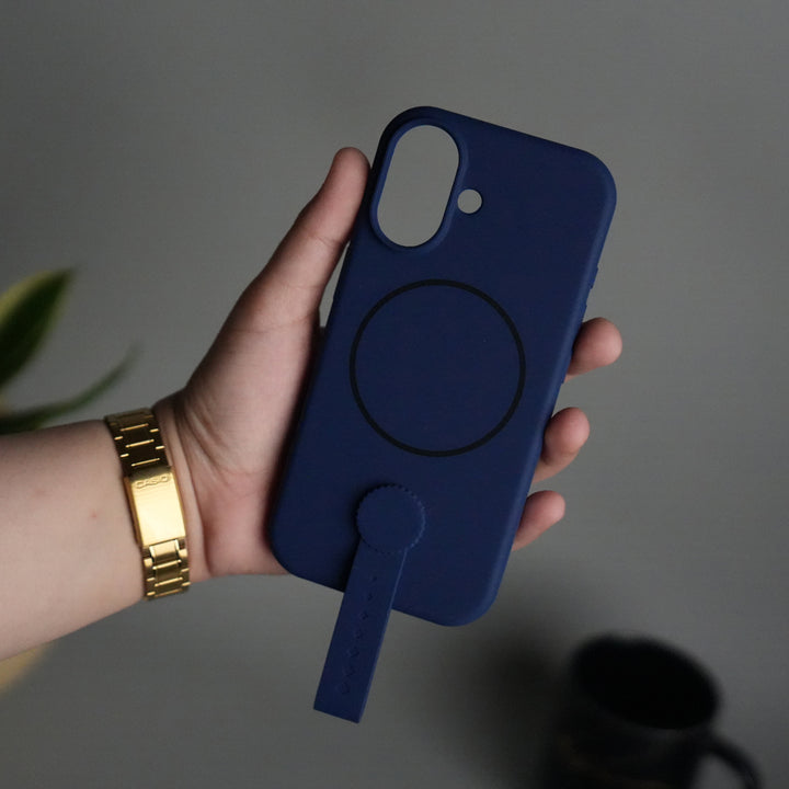 iPhone 17 Silicone Case | Magnetic Ring | Silicone Rotating Grip Strap Cover