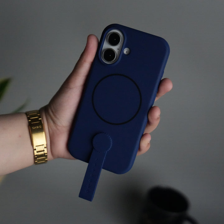 iPhone 17 Silicone Case | Magnetic Ring | Silicone Rotating Grip Strap Cover