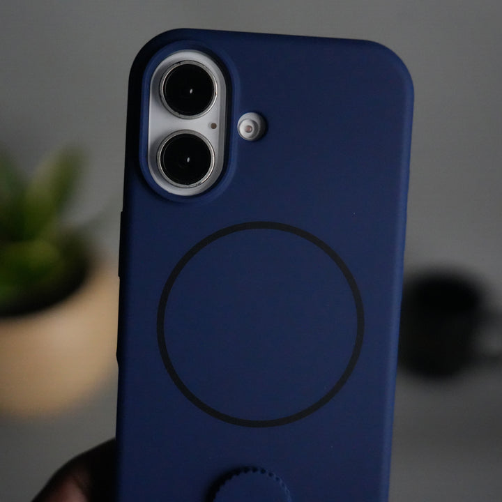 iPhone 17 Silicone Case | Magnetic Ring | Silicone Rotating Grip Strap Cover