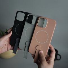 iPhone 16 Pro Silicone Case | Magnetic Ring | Silicone Rotating Grip Strap Cover